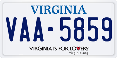 VA license plate VAA5859