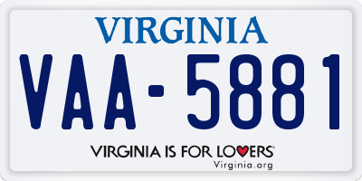 VA license plate VAA5881