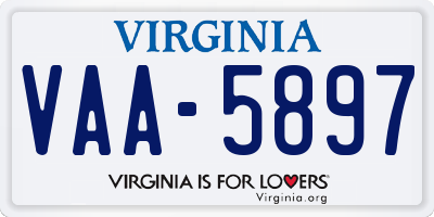 VA license plate VAA5897