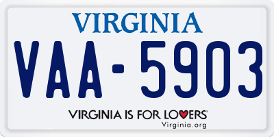 VA license plate VAA5903