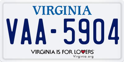 VA license plate VAA5904