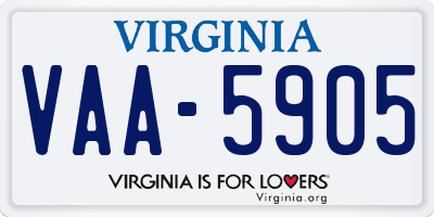 VA license plate VAA5905