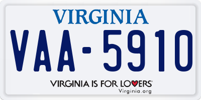 VA license plate VAA5910