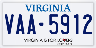 VA license plate VAA5912