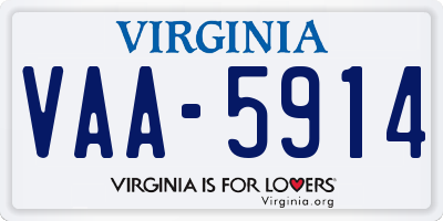 VA license plate VAA5914