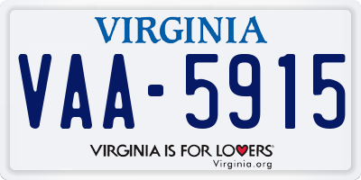 VA license plate VAA5915