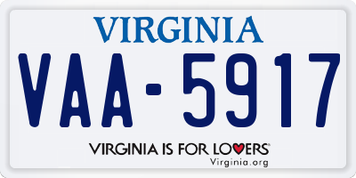 VA license plate VAA5917