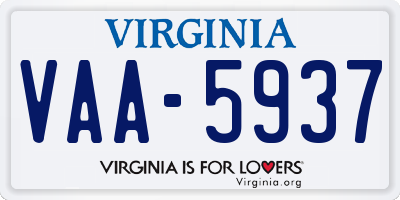 VA license plate VAA5937
