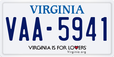 VA license plate VAA5941