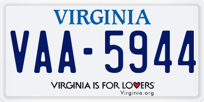 VA license plate VAA5944