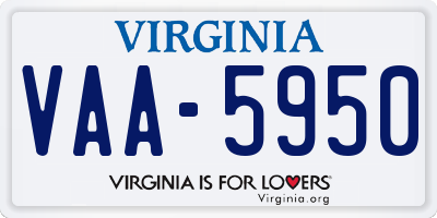 VA license plate VAA5950