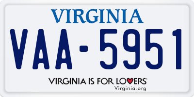 VA license plate VAA5951