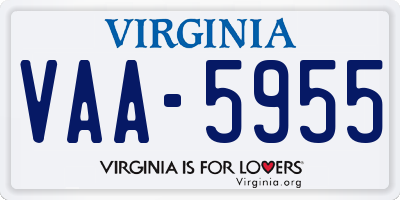 VA license plate VAA5955