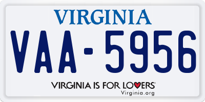 VA license plate VAA5956