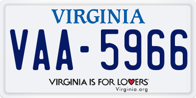 VA license plate VAA5966