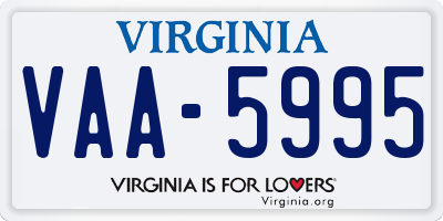 VA license plate VAA5995