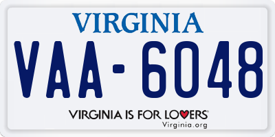 VA license plate VAA6048