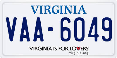 VA license plate VAA6049