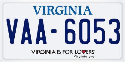 VA license plate VAA6053