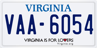 VA license plate VAA6054