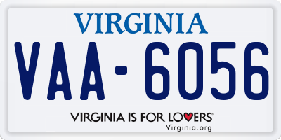 VA license plate VAA6056