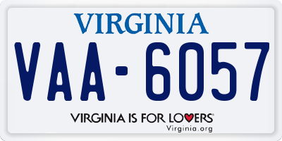 VA license plate VAA6057