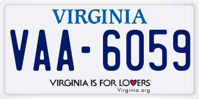 VA license plate VAA6059