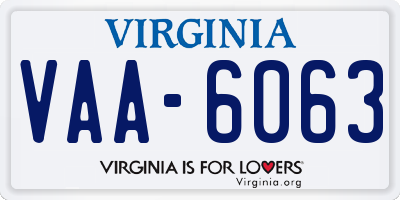 VA license plate VAA6063