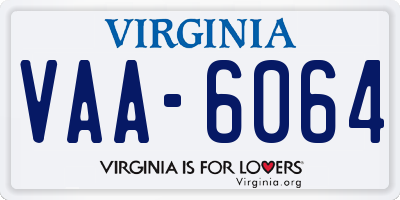 VA license plate VAA6064