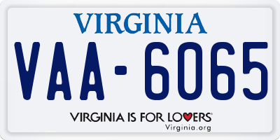 VA license plate VAA6065