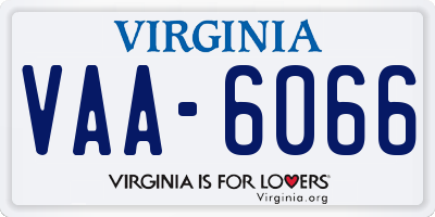 VA license plate VAA6066