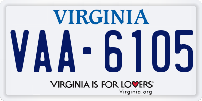 VA license plate VAA6105