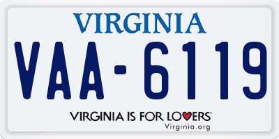 VA license plate VAA6119