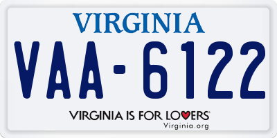 VA license plate VAA6122