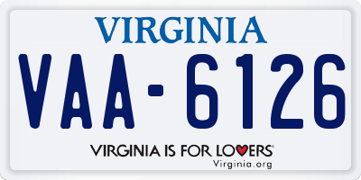 VA license plate VAA6126
