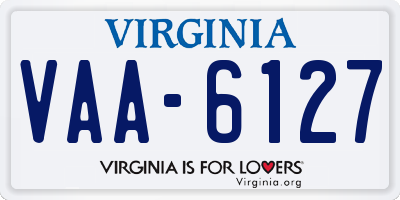 VA license plate VAA6127