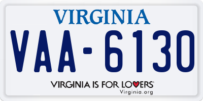 VA license plate VAA6130