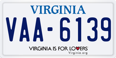 VA license plate VAA6139