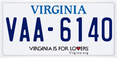 VA license plate VAA6140