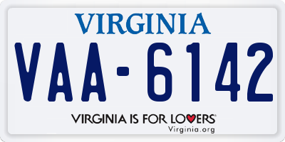 VA license plate VAA6142