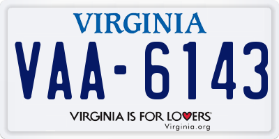 VA license plate VAA6143