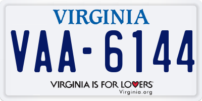 VA license plate VAA6144