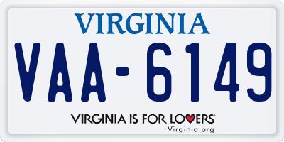 VA license plate VAA6149