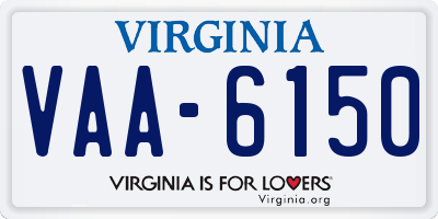 VA license plate VAA6150