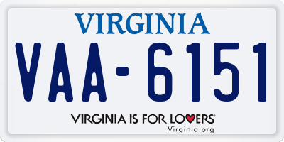 VA license plate VAA6151