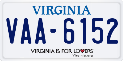 VA license plate VAA6152