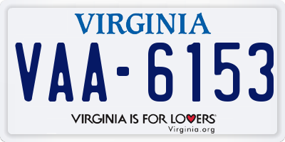 VA license plate VAA6153