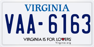 VA license plate VAA6163