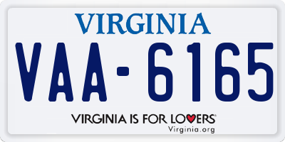 VA license plate VAA6165