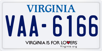 VA license plate VAA6166